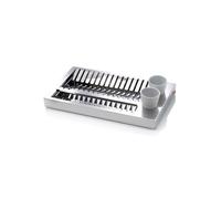 Don Hierro - Égouttoir À Vaisselle Design En Acier Inoxydable Et 2 Porte-Couverts En Porcelaine Blanche. Obi-