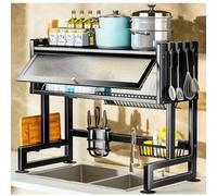 Égouttoir à vaisselle, égouttoir à vaisselle en acier inoxydable à 3 niveaux avec bac d'égouttage, égouttoir à vaisselle avec porte-gobelet, égouttoir à vaisselle pour comptoir de cuisine Protection c