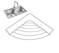 Égouttoir à vaisselle - Égouttoir à vaisselle en acier inoxydable | Taille standard | Porte-éponge d'angle en acier inoxydable | Panier égouttoir de cuisine pour ustensiles, tasses, bols