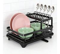 Égouttoir à vaisselle en acier inoxydable pour comptoir de cuisine, support de rangement d'ustensiles avec égouttoir et tasse 061031