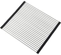 Égouttoir à vaisselle enroulable en acier inoxydable pour cuisine - Taille réglable (53,8 x 46 cm (L x l)