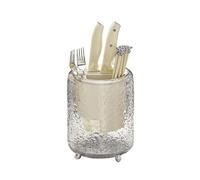 Égouttoir à vaisselle et support rotatif multifonction moderne avec boîte à couverts et baguettes, solution de rangement pour comptoir peu encombrant.