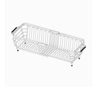 Égouttoir à Vaisselle Extensible Maxcook en Acier Inoxydable 304 pour Évier - Panier Passoire pour Rincer et Égoutter Légumes et Fruits, Taille Moyenne 29-44×15,5×10,5cm MCZW1194