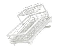 Égouttoir à vaisselle haute capacité en 2 étapes avec sortie tourbillonnante et coussinets de préhension pour un meilleur drainage de l'eau