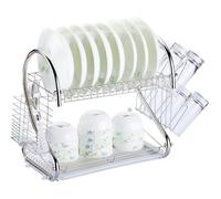 Égouttoir à Vaisselle Inox 2 Étages avec Bac Amovible Pour Cuisine & Maison 43x 25 x 38 cm Multifonctionnel