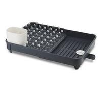 Joseph Joseph Égouttoir à vaisselle extensible avec porte-couverts amovible, bec de vidange pivotant, gris