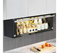 Égouttoir à vaisselle mural à 2 niveaux avec support à épices pour économiser de l'espace - Durable et pratique - Armoire coulissante pour le rangement essentiel de la cuisine