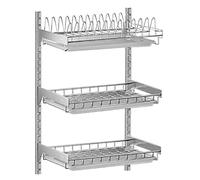 Égouttoir à vaisselle mural en acier inoxydable, nizer de cuisine pour assiettes et ustensiles, étagère de séchage peu encombrante, égouttoir à vaisselle durable pour évier (couleur : A, taille