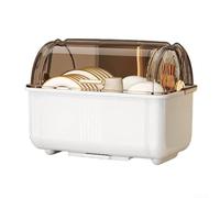 Égouttoir à vaisselle peu encombrant avec couvercle scellé et égouttoir de style tiroir pour une organisation propre et hygiénique du comptoir de cuisine (blanc)