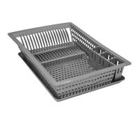 Egouttoir à vaisselle + plateau - ALUMINIUM ET PLASTIQUE - 48x35.5 cm - gris