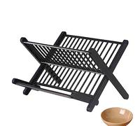 Égouttoir à vaisselle pliable, anti-rouille, compact, structure triangulaire avec plateau d'égouttement amovible, gain de place, plan de travail de cuisine pour bol, assiette, vaisselle, tasse,