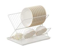 Égouttoir À Vaisselle Pliable - Égouttoir À Vaisselle Compact, Égouttoirs À Vaisselles À 2 Niveaux Pour Comptoir De Cuisine | Plateau De Récupération D'eau Amovible En Acier Carbone/acier Inoxydable,