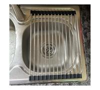 Égouttoir à vaisselle pliable en acier inoxydable pour un séchage facile Noir 37,1 x 29,5 cm