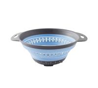 Égouttoir à vaisselle pliable en silicone PP pour pâtes, légumes, nouvelle maison, appartement (bleu clair, 24,5 x 20 x 10 cm)