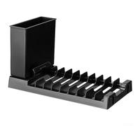Égouttoir à vaisselle pliable multifonction avec organisateur de baguettes, support de rangement compact pour assiettes et ustensiles, drainage rapide, gris (noir)