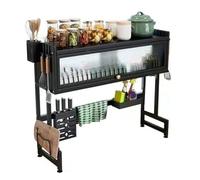 Égouttoir à Vaisselle pour évier, Gain de Place, Conception Durable pour Le Rangement des Ustensiles de Cuisine, 85x30x80cm, en Acier au Carbone