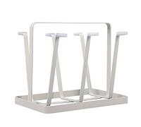Égouttoir à vaisselle support de séchage pour verres à bière, égouttoir en métal pour 6 tasses, support antidérapant pour tasses (couleur : blanc)