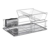 Égouttoir à vaisselle sur 2 niveaux avec plateau amovible - inox Gris G