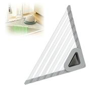 Égouttoir à vaisselle triangulaire - Égouttoir d'angle pliable pour le rangement de la cuisine, design peu encombrant, gris clair