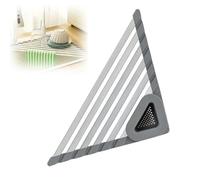 Égouttoir à vaisselle triangulaire - Égouttoir d'angle pliable pour le rangement de la cuisine, design peu encombrant, gris clair