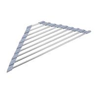 Égouttoir à vaisselle triangulaire pour évier - Pliable - En acier inoxydable - Multifonction - Pour assiette de cuisine (gris, taille unique)