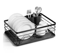 Égouttoir à vaisselle - Vilde - Métal inoxydable - Bac amovible - 43x32x14,5 cm - Noir