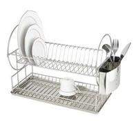 Wenko Égouttoir à vaisselle EXCLUSIF DUO inox – 2 niveaux, corbeille à couverts
