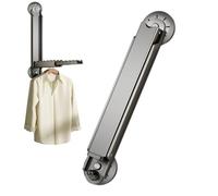 Égouttoir à ventouse, support de séchage pliable pour cintre à linge - Organisateur de cintres pour vêtements à ventouse - Porte-vêtements robuste mural, accessoires de blanchisserie portables et stab