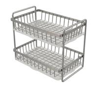 Égouttoir à verre double couche antirouille sans perçage en acier | Avec plateau de drainage anti-humidité pour comptoir de cuisine, bureau, vaisselle, tasse à café, assiette, bouteille d'eau