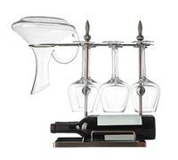 Égouttoir À Vin Autonome En Métal, Support De Rangement Pour Verres À Pied, Acier Inoxydable Support À Verre Vin Inversé, Peut Accrocher Une Carafe, 2 Bouteilles De Vin, 6 Gobelets De Rangement