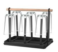 Egouttoir Bouteille, Porte-Bouteille, Porte-Égouttoir Multifonction, 6 Étagères Bouteille en Métal, avec Tapis de Drainage Amovible, Adapté aux Bouteille D'eau Gazeuse, Biberons, Tasses à Café (Noir)