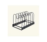 Wenko Rangement téléscopique pour poêles et couvercles 6 compartiments métal Noir 30-57x18x18 cm