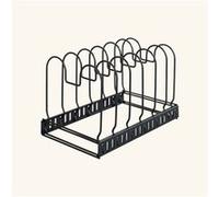 Wenko Rangement téléscopique pour poêles et couvercles 6 compartiments métal Noir 30-57x18x18 cm