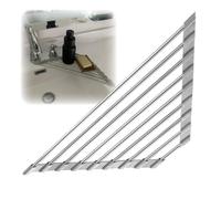 Égouttoir d'angle pliable triangulaire en acier inoxydable pour cuisine peu encombrant pour sécher la vaisselle au-dessus de l'évier (gris, 1 pièce)