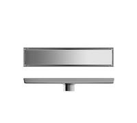Égouttoir de douche linéaire rectangulaire en acier inoxydable, couvercle réversible 2 en 1, grille d'insertion de carrelage amovible, 8,5 x 20 cm, facile à installer, durable et élégant pour salle de