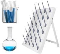 Égouttoir de laboratoire en polypropylène, égouttoir de laboratoire,angle de 35°,drainage rapide,conception amovible, avec support,trois spécifications12/20/24,espacement des clous 95mm(24)