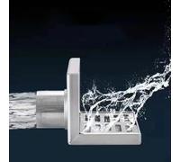 Égouttoir de sol en forme de L en acier inoxydable pour installations d'angle dans la salle de bain et la cuisine (10 cm)