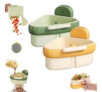 Égouttoir d'évier à ventouse, panier d'évier à ventouse, étagère de rangement triangulaire avec orifice de vidange, récupérateur de déchets alimentaires d'angle, panier-crépine à vidage (2mix)
