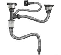 Égouttoir d'évier de cuisine avec filtre en acier inoxydable de 34 mm de diamètre, système déodorant, port de connexion de trop-plein pour laver les légumes