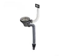 Égouttoir d'évier de cuisine en acier inoxydable 110 mm 114 mm avec tuyau télescopique réglable de 300 mm à 830 mm Couleur grise SUS304 Joint d'étanchéité à bille en acier (1)