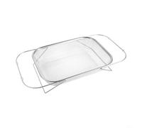 Égouttoir d'évier multi-usage en acier inoxydable avec design extensible pour laver les fruits, les légumes, les pâtes et égoutter les ustensiles de cuisine (33,5 x 24,5 cm)