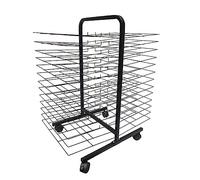 Égouttoir double face sur roulettes - Étagère de séchage en fil métallique à 38 couches pour enfants et artistes, idéal pour la peinture en t en studio, solution de rangement polyvalente pour