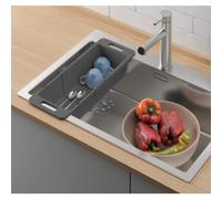 Égouttoir Drain-Flex, extensible, plastique, gris