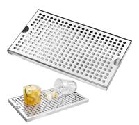 égouttoir en acier inoxydable 304, Égouttoir à bière avec 4 patins en caoutchouc antidérapants & couvercle amovible - 300 x 180 x 25 mm - Égouttoir de bar pour restaurants, bars, cuisines, cafés, etc.