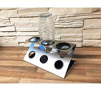 Égouttoir en acier inoxydable pour SodaStream Crystal, Easy, Fuse & Emil - Porte-bouteilles avec tapis d'égouttement, support de couvercle et brosse à bouteille - Passe au lave-vaisselle - Organiseur
