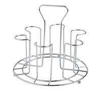 Égouttoir en acier inoxydable pour tasses en verre avec design inversé permettant le rangement vertical et le séchage, adapté pour les cuisines et les bars à domicile (6 bits)