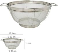 Égouttoir en inox tissé avec poignées Ø 22 cm.