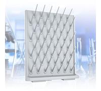 Égouttoir en PP de laboratoire, support de séchage pour béchers pour tubes à essai, angle de 35 ° pour évacuer rapidement l'eau, conception détachable, avec tuyau de vidange, 27/52 pièces,B-White