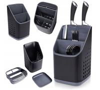 Vilde Égouttoir à couverts - Panier à couverts - Porte-ustensiles de cuisine - Organiseur de couverts - Noir