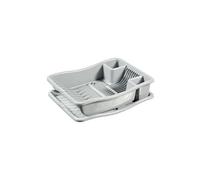 Curver Egouttoir à Vaisselle 18 Assiettes avec Plateau - 29 x 10,5 x 39 cm - Gris